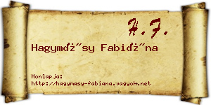 Hagymásy Fabiána névjegykártya